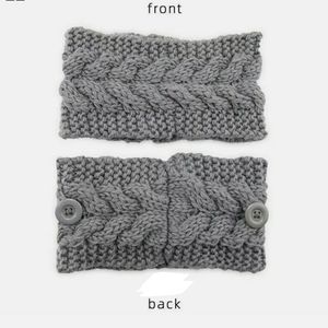 HEADBAND EARMUFF KNIT CROCHET W MASK HOLDE…